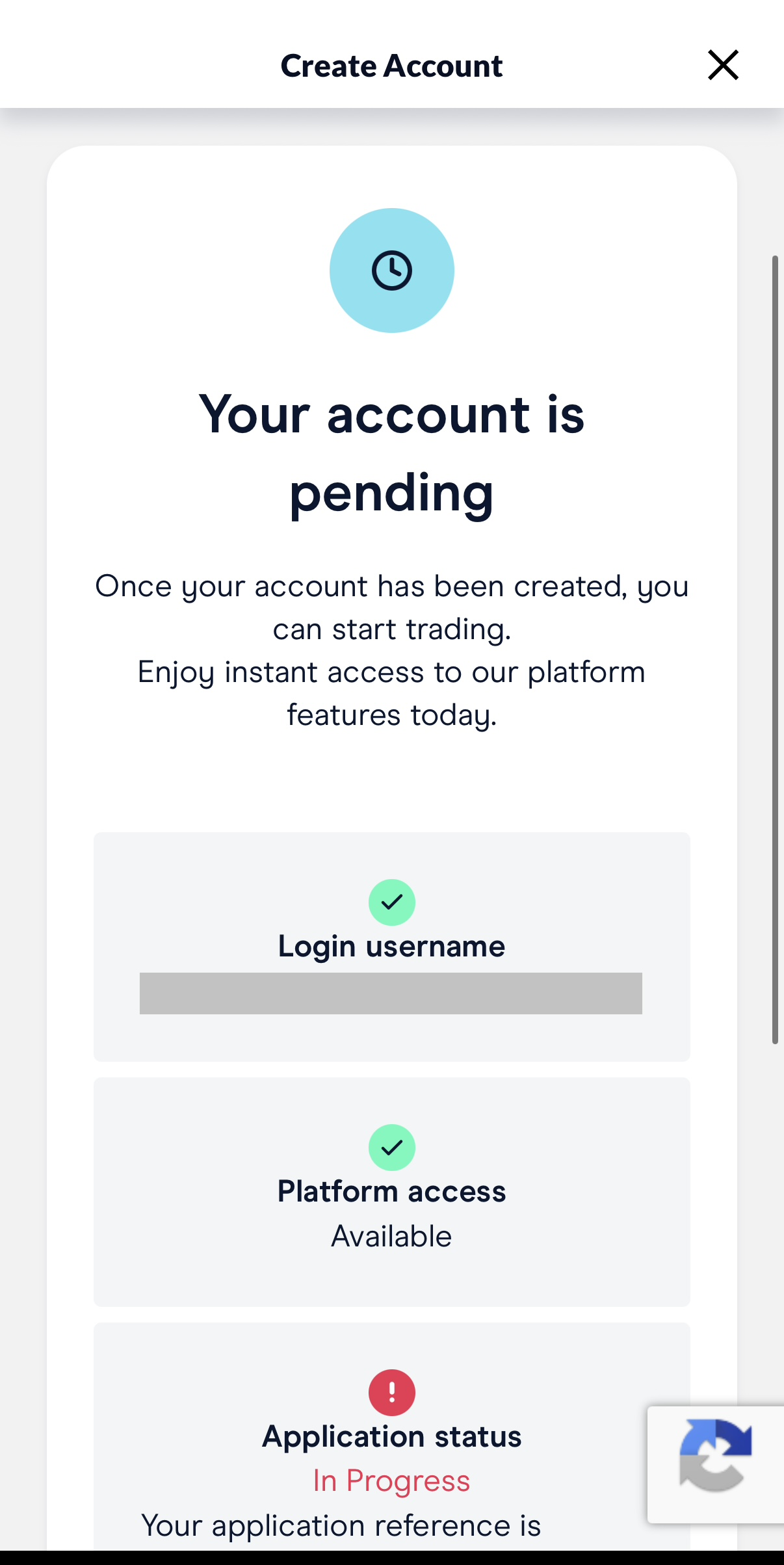 Your account is pending画面